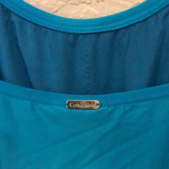 Calvin Klein turquoise swimsuit size 12 - Picture 5 of 8